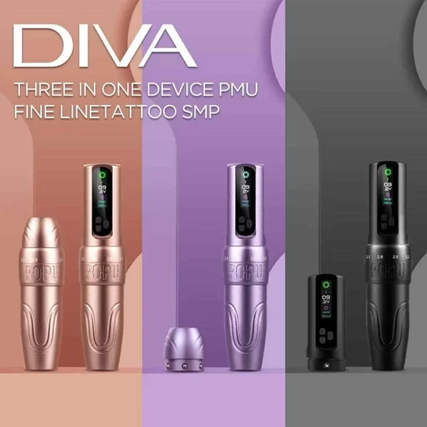 เครืองสัก (ปูปู้) Popu DIVA เครื่องสักไร้สาย จอแสดงผลดิจิตอล